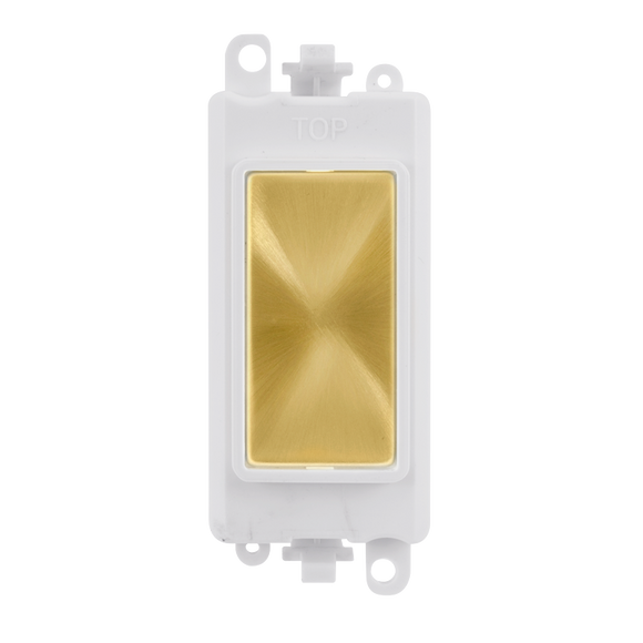 Click® Scolmore GridPro® GM2008PWSB Blank Module - White - Satin Brass Satin Brass Polar White Insert