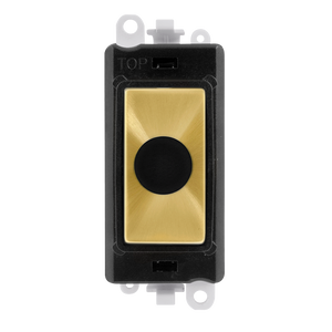 Click® Scolmore GridPro® GM2017BKSB 20A Flex Outlet Module - Black - Satin Brass Satin Brass Black Insert