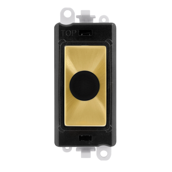 Click® Scolmore GridPro® GM2017BKSB 20A Flex Outlet Module - Black - Satin Brass Satin Brass Black Insert