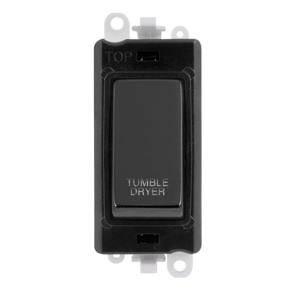 Click® Scolmore GridPro® GM2018BKBN-TD 20AX Double Pole Switch Module - Black - Black Nickel - Tumble Dryer Black Nickel Black Insert