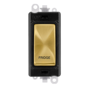 Click® Scolmore GridPro® GM2018BKSB-FD 20AX Double Pole Switch Module - Black - Satin Brass - Fridge Satin Brass Black Insert