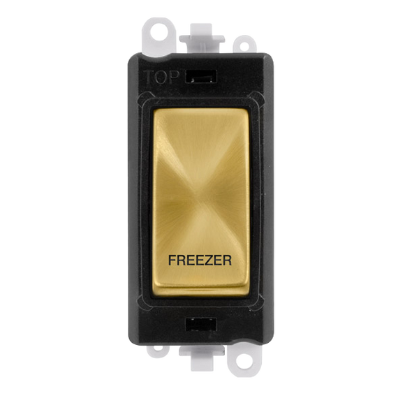 Click® Scolmore GridPro® GM2018BKSB-FZ 20AX Double Pole Switch Module - Black - Satin Brass - Freezer Satin Brass Black Insert