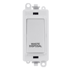 Click® Scolmore GridPro® GM2018PW-WD 20AX Double Pole Switch Module - White - Waste Disposal Polar White Polar White Insert