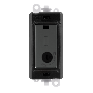 Click® Scolmore GridPro® GM2047-LBKBN 13A Fused Lockable Module - Black - Black Nickel Black Nickel Black Insert