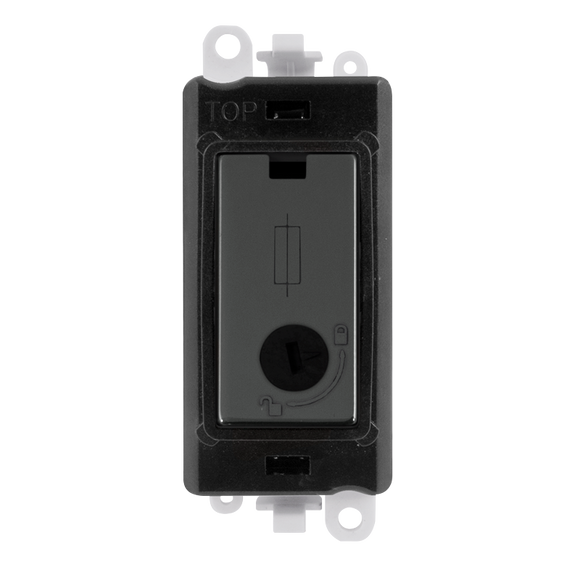 Click® Scolmore GridPro® GM2047-LBKBN 13A Fused Lockable Module - Black - Black Nickel Black Nickel Black Insert