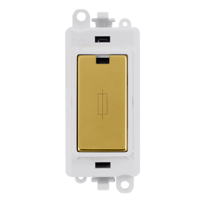 Click® Scolmore GridPro® GM2047PWBR 13A Fused Module - White - Polished Brass Polished Brass Polar White Insert