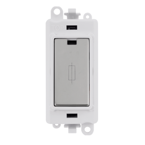 Click® Scolmore GridPro® GM2047PWCH 13A Fused Module - White - Polished Chrome Polished Chrome Polar White Insert