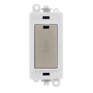 Click® Scolmore GridPro® GM2047PWPN 13A Fused Module - White - Pearl Nickel Pearl Nickel Polar White Insert