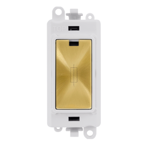 Click® Scolmore GridPro® GM2047PWSB 13A Fused Module - White - Satin Brass Satin Brass Polar White Insert