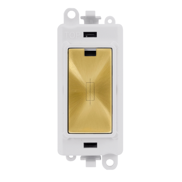 Click® Scolmore GridPro® GM2047PWSB 13A Fused Module - White - Satin Brass Satin Brass Polar White Insert