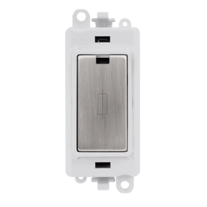 Click® Scolmore GridPro® GM2047PWSS 13A Fused Module - White - Stainless Steel Stainless Steel Polar White Insert