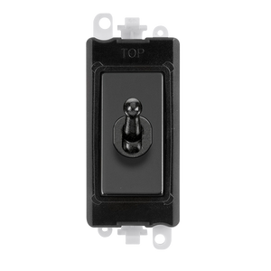 Click® Scolmore GridPro® GM209002BKBN 20AX 2 Way Toggle Switch Module - Black - Black Nickel Black Nickel Black Insert