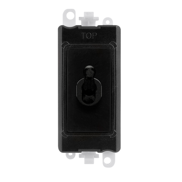 Click® Scolmore GridPro® GM209002BK 20AX 2 Way Toggle Switch Module - Black Black Black Insert