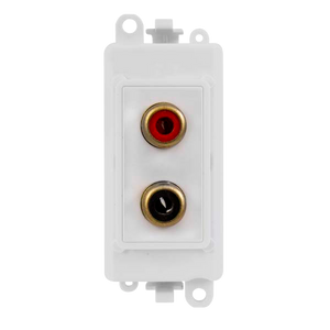 Click® Scolmore GridPro® GM2490PW RCA X 2 Outlet Module - White  Polar White  Insert