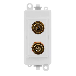 Click® Scolmore GridPro® GM2495PW Loudspeaker X 2 Outlet Module - White  Polar White  Insert