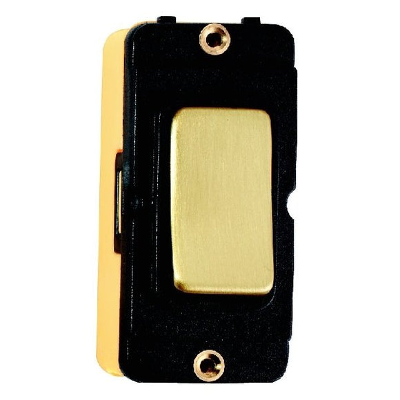 Hamilton IDPSB-B Grid-IT 20AX Double Pole Rocker Module Satin Brass/Black Insert