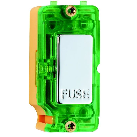 Hamilton IFNBC-G Grid-IT 13A Fuse and Neon Halo Module Bright Chrome/Green Insert