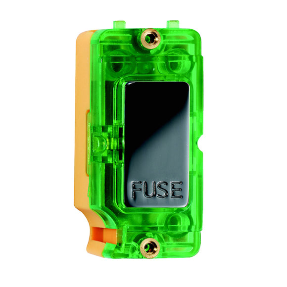 Hamilton IFNBK-G Grid-IT 13A Fuse and Neon Halo Module Black Nickel/Green Insert