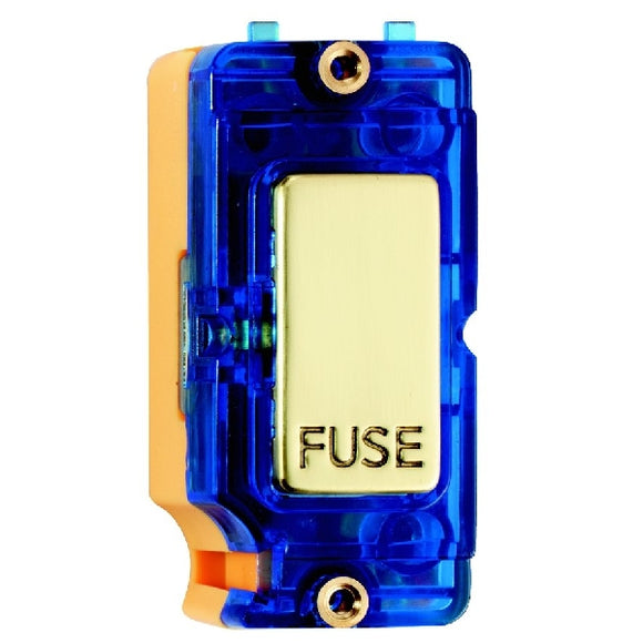 Hamilton IFNPB-B Grid-IT 13A Fuse and Neon Halo Module Polished Brass/Blue Insert