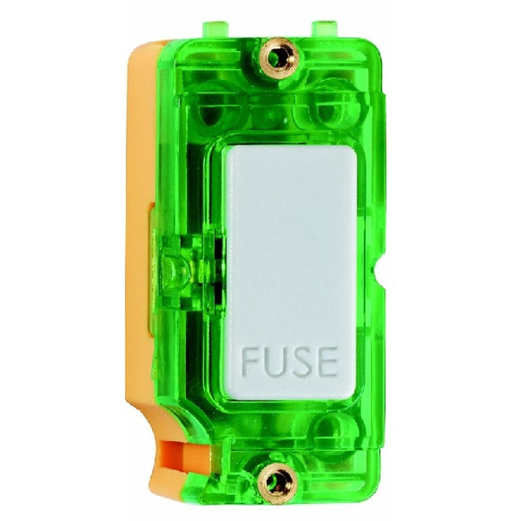 Hamilton IFNPB-G Grid-IT 13A Fuse and Neon Halo Module Polished Brass/Green Insert