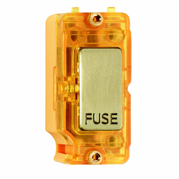 Hamilton IFNSB-A Grid-IT 13A Fuse and Neon Halo Module Satin Brass/Amber Insert