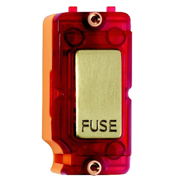 Hamilton IFNSB-R Grid-IT 13A Fuse and Neon Halo Module Satin Brass/Red Insert