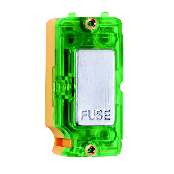 Hamilton IFNSC-G Grid-IT 13A Fuse and Neon Halo Module Satin Chrome/Green Insert