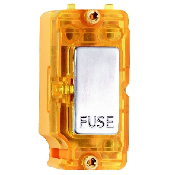 Hamilton IFNSS-A Grid-IT 13A Fuse and Neon Halo Module Satin Steel/Amber Insert