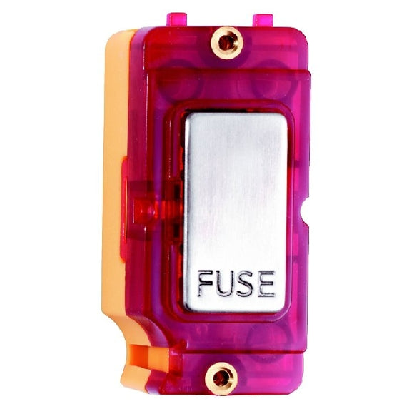 Hamilton IFNSS-R Grid-IT 13A Fuse and Neon Halo Module Satin Steel/Red Insert