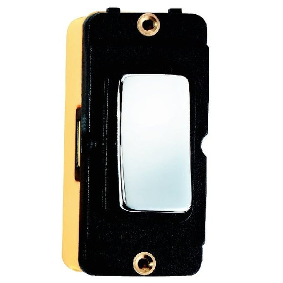 Hamilton IR2WOBC-B Grid-IT 20AX Non-Retractive 2 Way and Off Rocker Module Bright Chrome/Black Insert