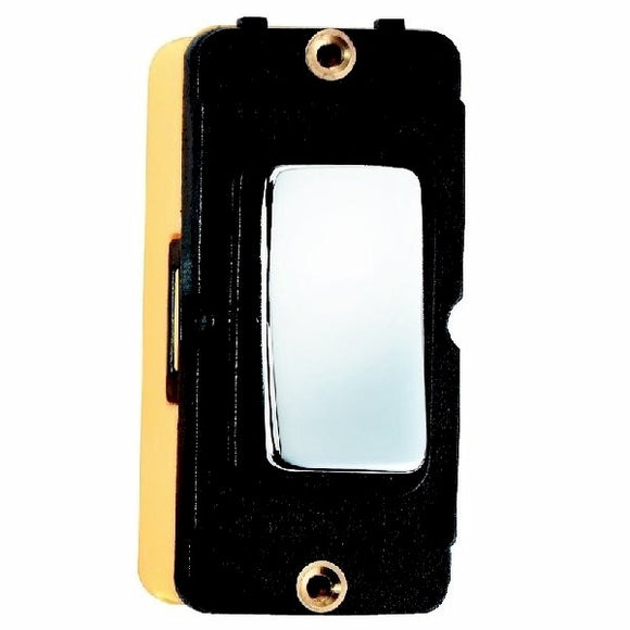 Hamilton IRR2WBC-B Grid-IT 10AX Retractive 2 Way and Off Rocker Module Bright Chrome/Black Insert