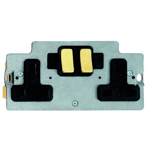 Hamilton ISS2SB-B Grid-IT 2 gang 13A Double Pole Switched Socket Module Satin Brass/Black Insert