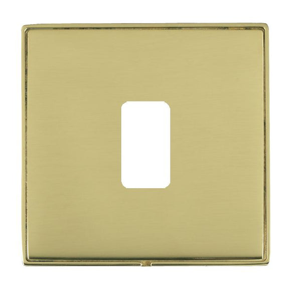 Hamilton LD1GPPB-PB Linea-Duo CFX Polished Brass Frame/Polished Brass Front 1 Gang Grid Fix Aperture Plate with Grid Insert