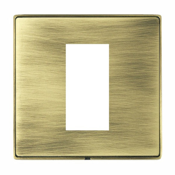 Hamilton LDEURO1AB-AB Linea-Duo CFX EuroFix Antique Brass Frame/Antique Brass Front Single Plate complete with 1 EuroFix Aperture 25x50mm and Grid Insert