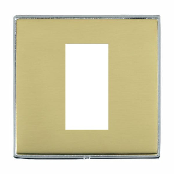 Hamilton LDEURO1BC-PB Linea-Duo CFX EuroFix Bright Chrome Frame/Polished Brass Front Single Plate complete with 1 EuroFix Aperture 25x50mm and Grid Insert