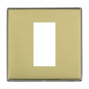 Hamilton LDEURO1BK-PB Linea-Duo CFX EuroFix Black Nickel Frame/Polished Brass Front Single Plate complete with 1 EuroFix Aperture 25x50mm and Grid Insert