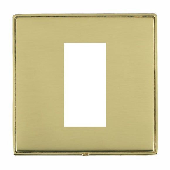 Hamilton LDEURO1PB-PB Linea-Duo CFX EuroFix Polished Brass Frame/Polished Brass Front Single Plate complete with 1 EuroFix Aperture 25x50mm and Grid Insert