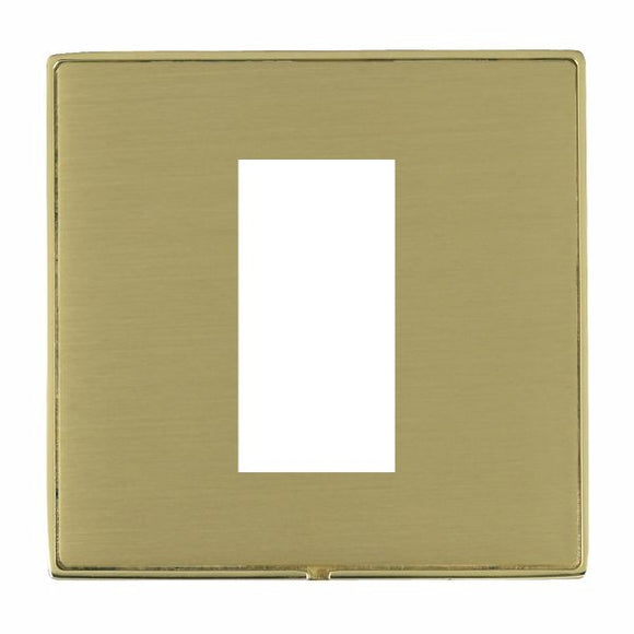 Hamilton LDEURO1PB-SB Linea-Duo CFX EuroFix Polished Brass Frame/Satin Brass Front Single Plate complete with 1 EuroFix Aperture 25x50mm and Grid Insert