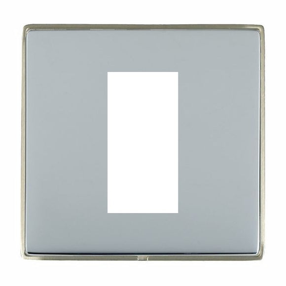 Hamilton LDEURO1SN-BS Linea-Duo CFX EuroFix Satin Nickel Frame/Bright Steel Front Single Plate complete with 1 EuroFix Aperture 25x50mm and Grid Insert