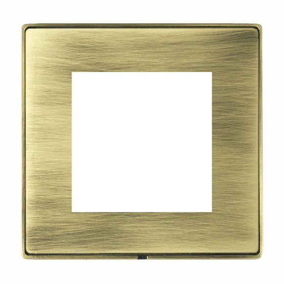 Hamilton LDEURO2AB-AB Linea-Duo CFX EuroFix Antique Brass Frame/Antique Brass Front Single Plate complete with 2 EuroFix Apertures 50x50mm and Grid Insert