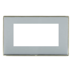 Hamilton LDEURO4SN-BS Linea-Duo CFX EuroFix Satin Nickel Frame/Bright Steel Front Double Plate complete with 4 EuroFix Apertures 100x50mm and Grid Insert