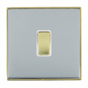 Hamilton LDR21PB-BSW Linea-Duo CFX Polished Brass Frame/Bright Steel Front 1 gang 10AX 2 Way Rocker Polished Brass/White Insert - www.fancysockets.shop