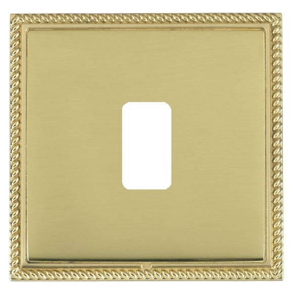 Hamilton LGX1GPPB-PB Linea-Georgian CFX Grid-IT Polished Brass Frame/Polished Brass Front 1 Gang Grid Fix Aperture Plate with Grid Insert