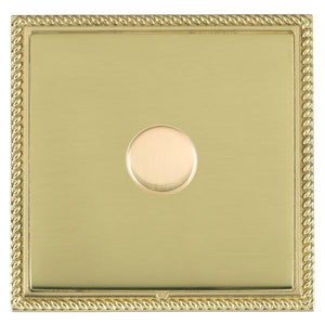 Hamilton LGX1X40PB-PB Linea-Georgian CFX Polished Brass Frame/Polished Brass Front 1x400W Resistive Leading Edge Push On-Off Rotary 2 Way Switching Dimmer Polished Brass Insert