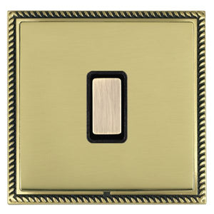 Hamilton LGX1XTMAB-PBB Linea-Georgian CFX Antique Brass Frame/Polished Brass Front 1x250W/210VA Resistive/Inductive Trailing Edge Touch Master Multi-Way Dimmer Antique Brass/Black Insert