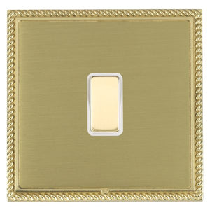 Hamilton LGX1XTSPB-SBW Linea-Georgian CFX Polished Brass Frame/Satin Brass Front 1 gang Multi-Way Touch Slave Controller Polished Brass/White Insert