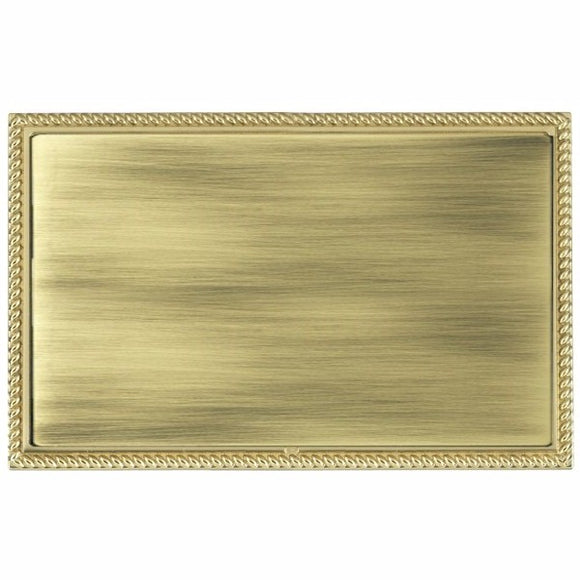 Hamilton LGXBPDPB-AB Linea-Georgian CFX Polished Brass Frame/Antique Brass Front Double Blank Plate Insert