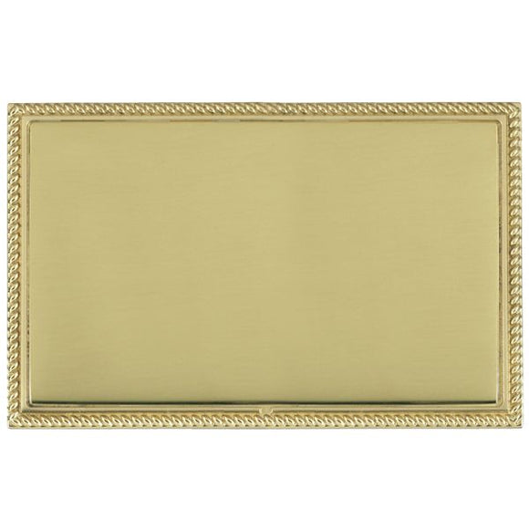 Hamilton LGXBPDPB-PB Linea-Georgian CFX Polished Brass Frame/Polished Brass Front Double Blank Plate Insert