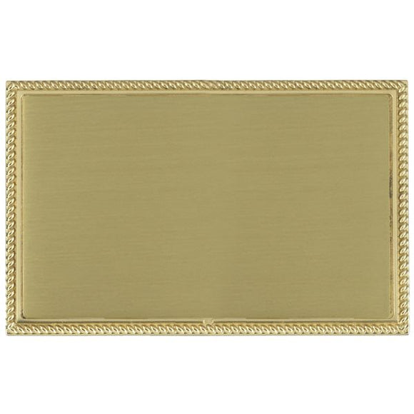 Hamilton LGXBPDPB-SB Linea-Georgian CFX Polished Brass Frame/Satin Brass Front Double Blank Plate Insert