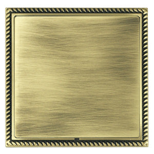 Hamilton LGXBPSAB-AB Linea-Georgian CFX Antique Brass Frame/Antique Brass Front Single Blank Plate Insert